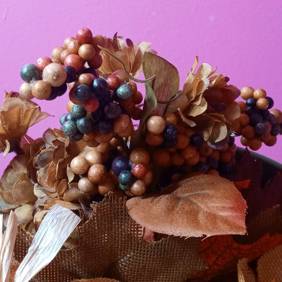 Handcrafted Silk & Burlap Flower Arrangement - Picture 6 of 12